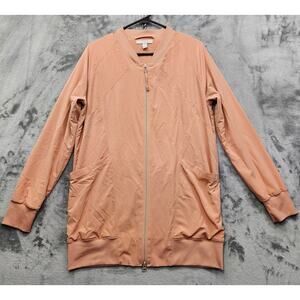 Zella‎ Jacket Womens M Peach Orange Full Zip Windbreaker Lightweight Athleisure